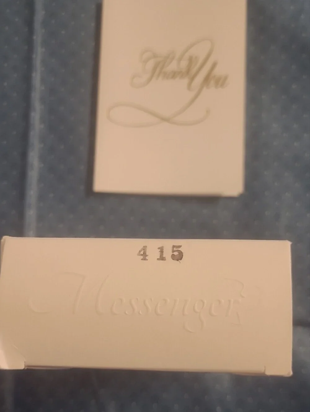 Elegant White Thank You Cards with Gold Script